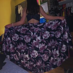 Floral Purple Prom Dress - NEW